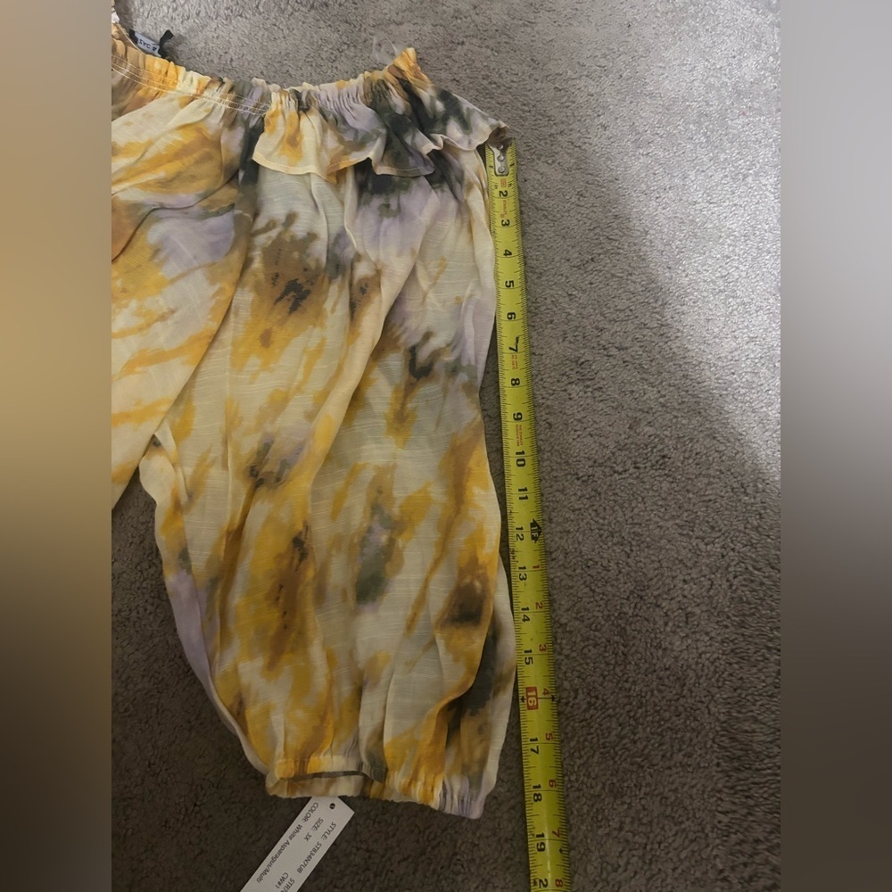 Zac & Rachel Womens Blouse Tie Dye Off Shoulder Boho 3/4 Balloon
Sleeve Large - Picture 8 of 15
